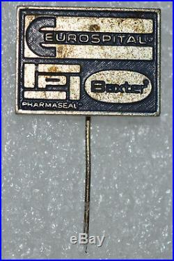 Eurospital Pharmaseal Baxter pharmaceutical Medical equipment vtg pin badge rare