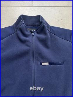 FIGS On Shift Navy Blue Fleece Full Zip Up Sweater Logo Jacket Womens Sz XXL