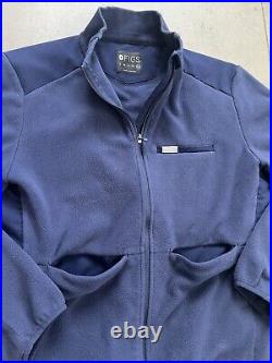 FIGS On Shift Navy Blue Fleece Full Zip Up Sweater Logo Jacket Womens Sz XXL