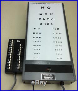 GOOD LITE Visual Acuity Eye Chart Cabinet W Light, includes Remote Vintage