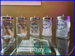 Grafco Medical Jars Doctor Office Equipment Glass, Set of 5 Vintage