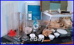 HUGE VINTAGE PYREX LOT Glass Lab Glassware Chemistry Flask Funnel Separatory Cyl