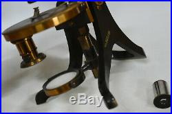 Henry Crouch London 5613 Vintage Brass Microscope