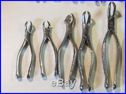 Huge lot of 35 assorted vintage used dental pliers & forceps, stainless steel