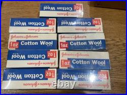 Johnson & Johnson First Aid Cotton Wool Medical J&J Vintage prop bundle x 9 NEW