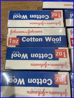 Johnson & Johnson First Aid Cotton Wool Medical J&J Vintage prop bundle x 9 NEW