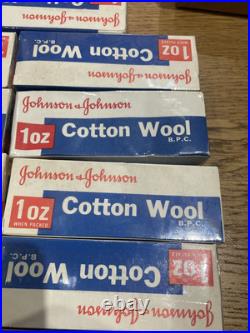 Johnson & Johnson First Aid Cotton Wool Medical J&J Vintage prop bundle x 9 NEW