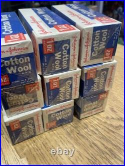 Johnson & Johnson First Aid Cotton Wool Medical J&J Vintage prop bundle x 9 NEW