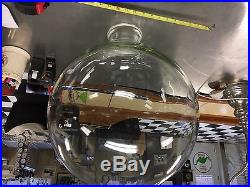 Kontes Huge Heavy Vintage Round Glass Lab Reactor Chamber Rare Unusual Fish Bowl