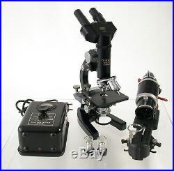 LEICA Mikroskop microscope Trafo Licht light 6 lens Objektive Leitz vintage top