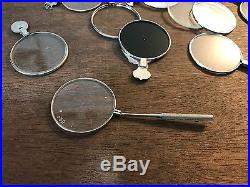 Large Lot of Vintage Metal Eye Glass Trial Lenses, Ophthalmology, Steampunk