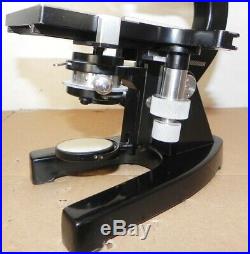Leitz Wetzlar Microscope In Case Binocular 3 Objectives Vintage 1949