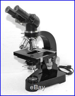 Leitz Wetzlar vintage Laborlux III Binocular Microscope with Quadruple Turret