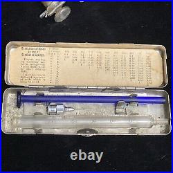 Lot Antique Medical Doctor Equipment Syringe Jar Thermometer Medal Goodnight TX