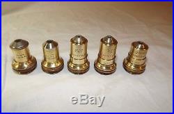 Lot Of Antique Brass Bausch & Lomb Microscope Objectives / Vintage Objective