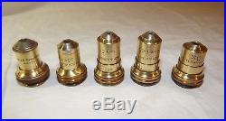 Lot Of Antique Brass Bausch & Lomb Microscope Objectives / Vintage Objective