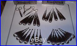 Lot of 25 Vintage Miltex Stainless Steel Tooth Elevators Hugh Lot With Case