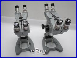 Lot of 2 Vintage American Optical Company Cycloptic 56C-103 Dual Microscopes