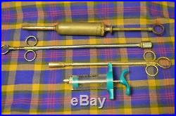 Lot of 4 Vintage Metal Medication Dispensing Veterinarian Tools/Equipment