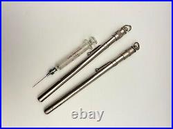 Lot of Vintage Medical Tools Glass Thermometers Weksler Moeller Syringe