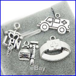 Lot of (x40) Mixed Kinds Vintage Silver Alloy Medical Equipments Pendants Charms