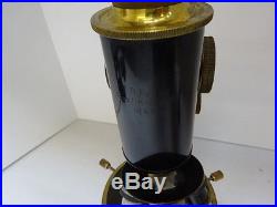 Microscope Vintage R Fuess Berlin Antique Brass Germany Optics As Is #tb-4