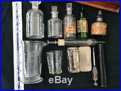 Mahogany scientific/medical test tube and bottle holder / equipment. VINTAGE