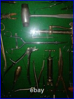 Medical Equipment in 2 costom shadow boxes complete one of kind item