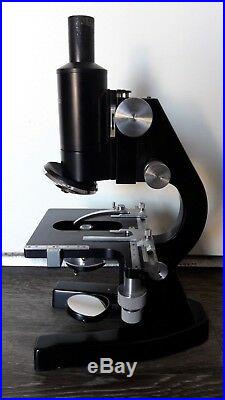 Microscope Ernst Leitz Wetzlar Compound Biology Science Vintage Germany
