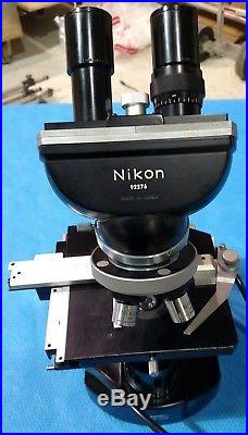 Nikon SKT Compound Microscope 4 Position Objective Turret & Carry Box Vintage