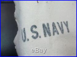 Old Vintage U. S. Navy USN White Medical Blanket or Equipment Cover White Wool