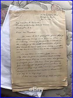 Original WWII US Correspondence The Christensen Letter to Franklin Roosevelt