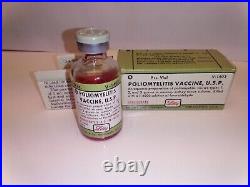 POLIO VACCINE VIAL Antique Medical box equipment Bottle Eli Lilly RARE medicine