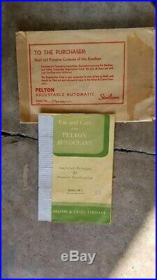 Pelton & Crane Co Sterilizer Hp2 Autoclave Tattoo Dental Medical Vintage