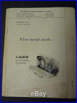 RARE VINTAGE 1950'S AMBU KIT RESUSCITATION BAG + SUCTION PUMP WithBAG