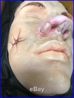 RARE! Vtg Anatomical Educational Wax Model Scarred Face Head Male Figure Creepy