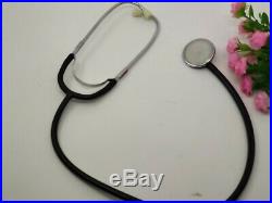 S- VINTAGE Stethoscope Black Silvertone Doctor Medical Equipment Tools