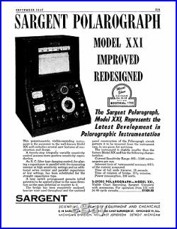 Sargent Polarograph Model XXI Vintage Antique Lab Equipment 1947