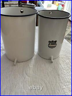 U. S. White granite (1) ENAMELWARE IRRIGATOR ENEMA MEDICAL HOSPITAL EQUIP 2 Total