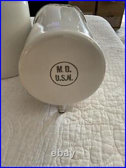 U. S. White granite (1) ENAMELWARE IRRIGATOR ENEMA MEDICAL HOSPITAL EQUIP 2 Total