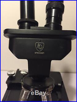 VINTAGE AO Spencer 3 Objective Microscope withWood Case