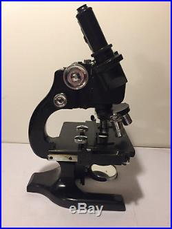 VINTAGE AO Spencer 3 Objective Microscope withWood Case