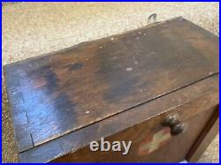 VINTAGE Antique Wood FIRST AID CASE/BOX