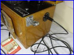 VINTAGE BECK-LEE CARDI-ALL Portable EKG ECG Machine Wood Case WORKING CONDITION