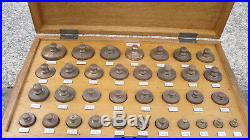 VINTAGE BRASS SCALE WEIGHT SET 25g TO 2250g