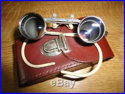 VINTAGE CARL ZEISS JENA 2.3 x LOUPES in original brown leather case TOP