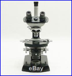 VINTAGE CARL ZEISS LAB RESEARCH TRINOCULAR MICROSCOPE with8EYEPIECE 1OBJECTIVE