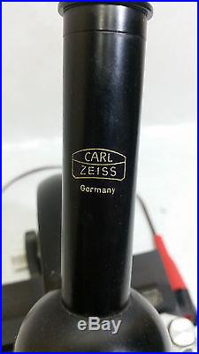 VINTAGE CARL ZEISS Microscope No. 2089784 German Germany Unique Collectible Lab