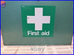 VINTAGE Lewis Green METAL 1st First Aid Cabinet Wall Mountable Safe Storage Case