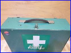 VINTAGE Lewis Green METAL 1st First Aid Cabinet Wall Mountable Safe Storage Case